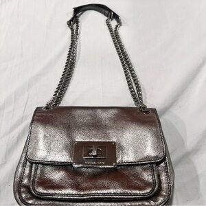Michael Kors Sloan Small Shoulder Flap Metallic Leather Purse